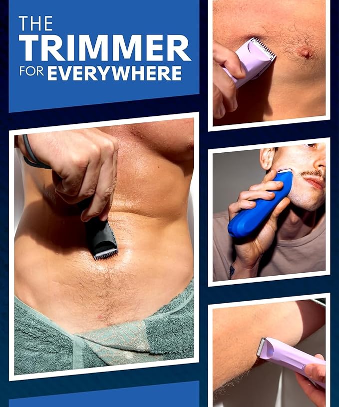 BALLS V3 The Archibald - Body & Pubic Hair Trimmer for Men - No Cuts, Sacksafe Guard, 100% Waterproof, Cordless - Wet/Dry with Replaceable Ceramic Blades Archibald Trimmer