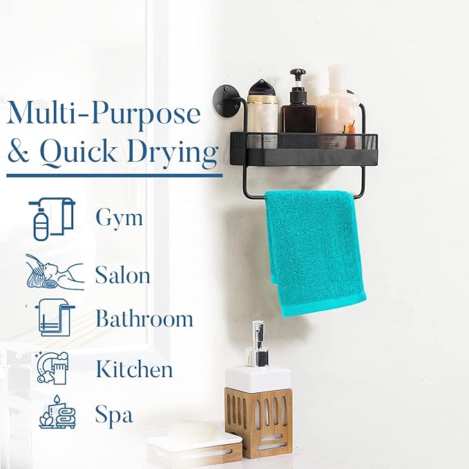 DAN RIVER 100% Cotton Washcloths 24 Pack Premium Quality Face and Body Cloth, Quick Dry Essential Towels for Bathroom, Hand, Kitchen & Cleaning, Baby Washcloths | 12X12 in | 400 GSM | Aqua