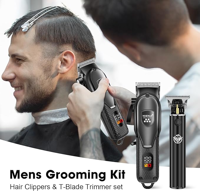 Professional Hair Clippers Set for Men,Cordless Rechargeable Clippers Set and Trimmers Kit, Haircut Clipper Set for Barbers with LED Display, Gifts for Men