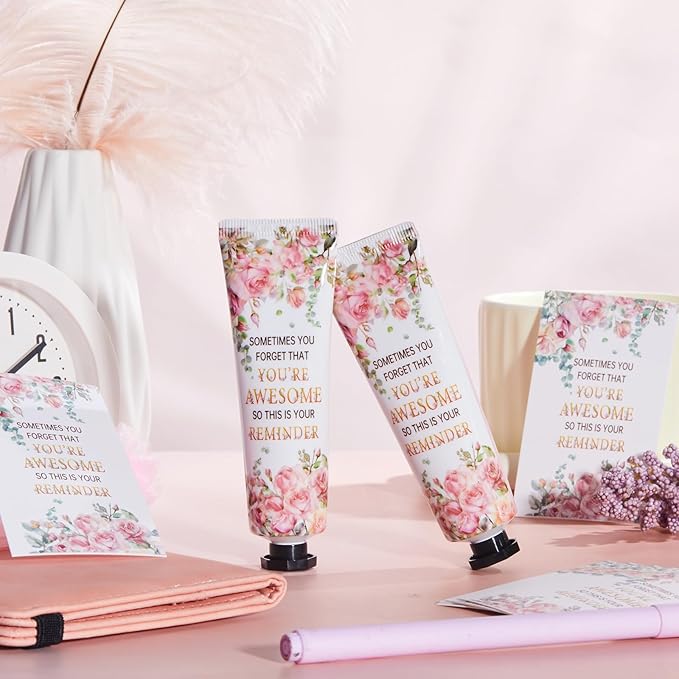 24 Sets Baby Shower Hand Cream Bulk Shower Inspirational Favors Bridal Thank You Appreciation Hand Cream for Guests Travel Size Lotion with Organza Bags