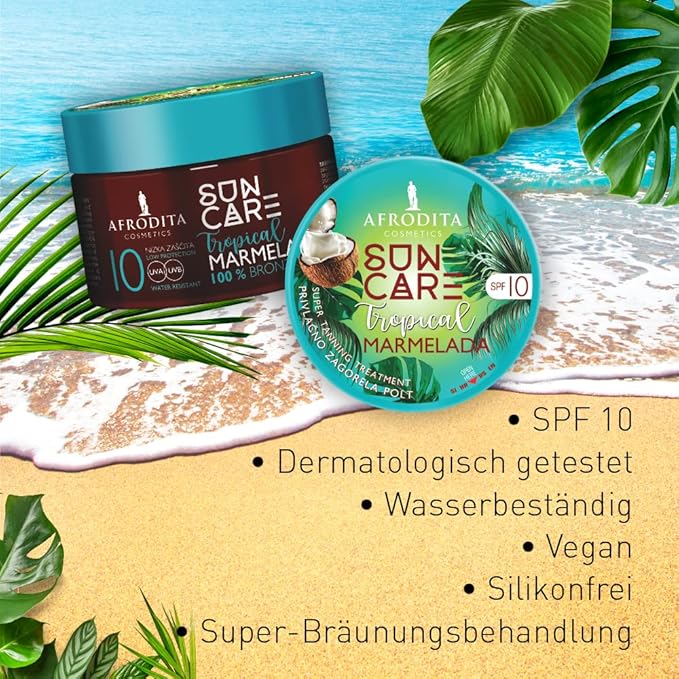 SUN CARE Marmelada TROPICAL F10 SPF10 VEGAN Fast Tanning Jam Bronze skin 6.76 FL Oz/ 200ml
