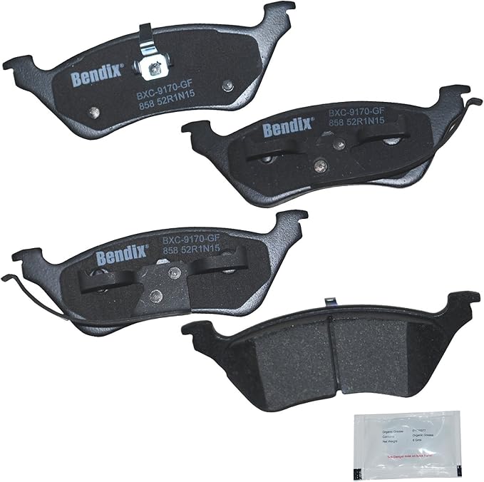 Bendix Priority1 CFC858 Ceramic Rear Brake Pads for Chrysler Town & Country 2007-2001, Voyager 2008-2001, Dodge Caravan 2007-2001, Grand Caravan 2007-2001