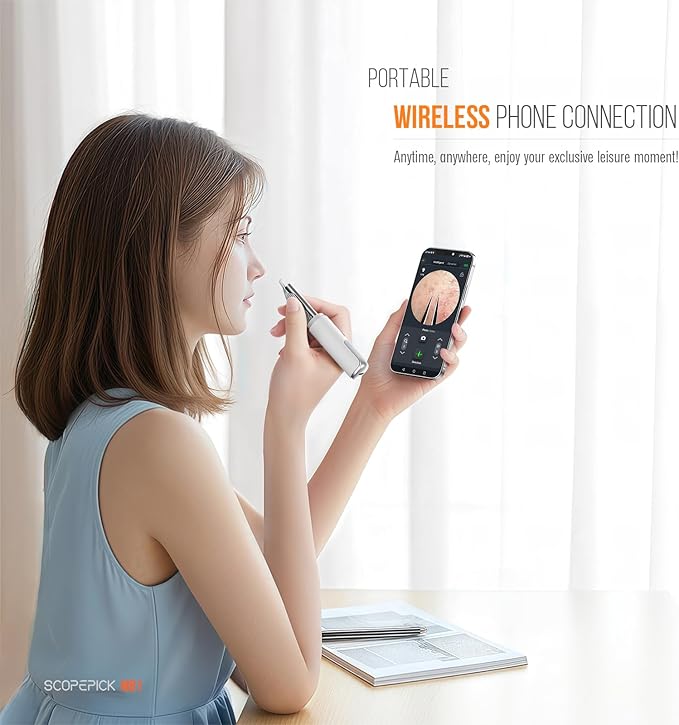 Blackhead Removal Tweezer with 1080p Camera, Ultimate Precision: Tweezer with Camera - Perfect for Delicate Tasks! - - Eyebrow Tweezer, White Hair Tweezer (White)