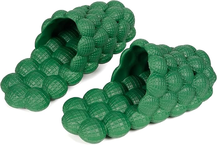 Gaatpot Massage Bubble Slides for Women and Men Funny Lychee Bubble Slippers Non-Slip Spa Home Bedroom Shower Slippers