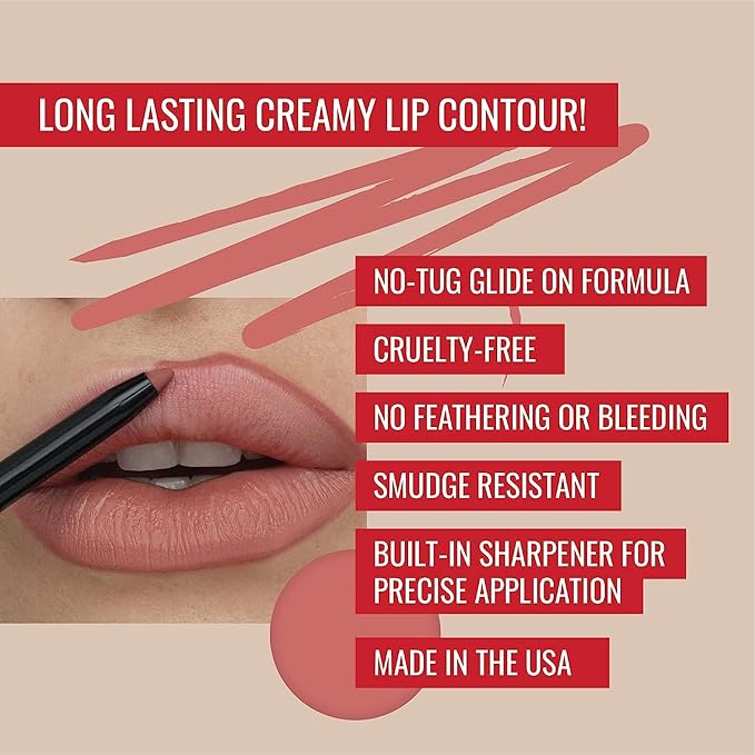 Runway Rogue LuxGloss Kit with Moisturizing Lip Gloss Tube, Photo Filter and Lip Liner Pencil, Nude Awakening