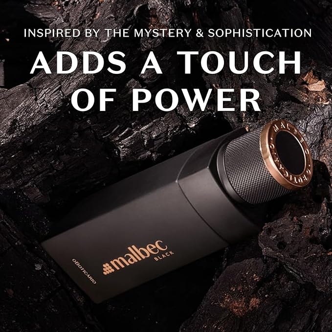 Malbec Black Eau de Toilette By O Boticario, Wine-Inspired Cologne For Men, Long-Lasting Men's Fragrances, Vanilla, Whiskey Woody & Amber Scent, 3.4 Ounce