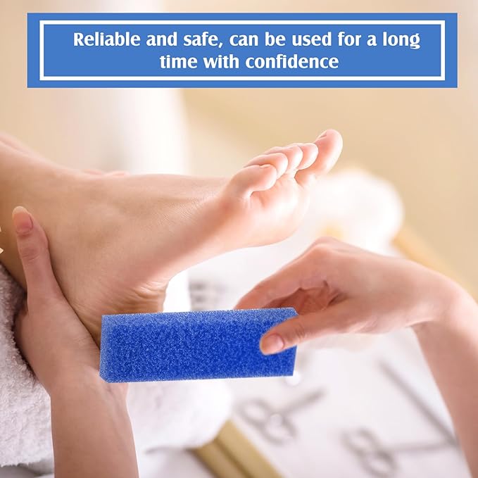 Batiyeer 600 Pcs Pumice Stone Bulk for Feet Scrubber Dead Skin Disposable Pedicure Pumice Stone Foot Shower Scrubber for Heel Cuticle Callus Remover Bath Spa,3.15 x 1.34 x 0.47 Inch(Blue)