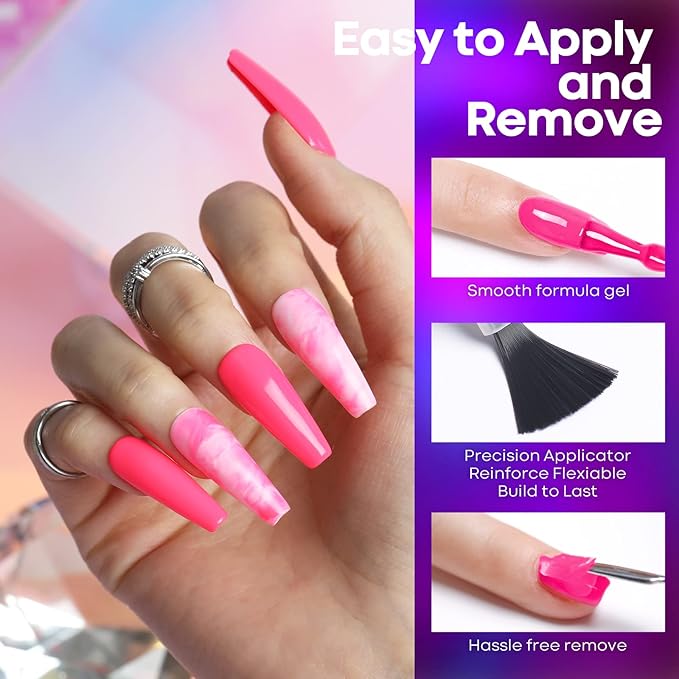 modelones Neon Gel Nail Polish Set -6 Colors Spring Summer Hot Pink Blue Purple Green Yellow Gel Polish Set Soak Off Nail Kit Manicure DIY Nail Art Salon Home Gift