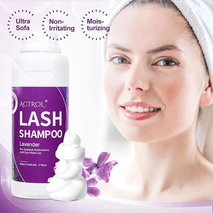 Lash Shampoo Lavender 500ml Eyelash Shampoo Lash Wash Shampoo Lash Cleanser Foam