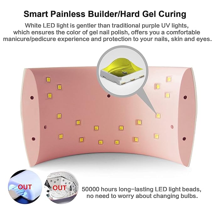 Vishine Gel Nail Polish Starter Kit, 36W LED Nail Dryer Lamp Base Top Coat 6 Classic Colors Nail File Manicure Tools Matte Top Coat for Nail Art #02