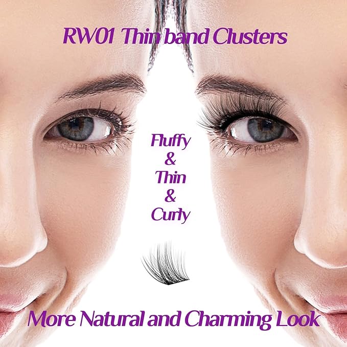 DIY Lash Extension Kit at Home, 144pcs Eyelash Extension Kit Individual Lashes Kit Lash Clusters D Curl Wispy Lash Kit Eyelash Kit Lash Clusters Kit with lash bond and seal and lash Tweezers RW01