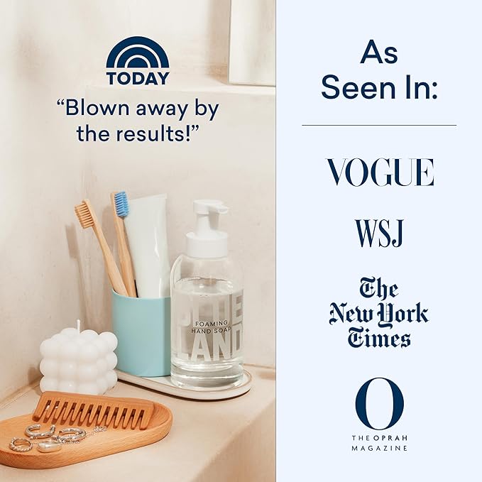 BLUELAND Hand Soap Starter Set, 1 Refillable Glass Foaming Hand Soap Dispenser with 4 Refill Tablets, Variety Scents, 4 x 9 Fl oz