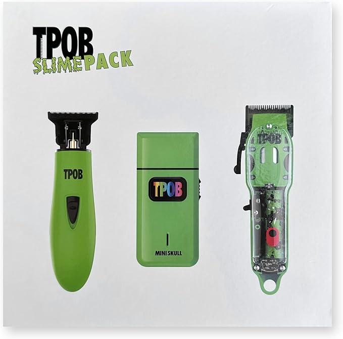 TPOB Slime 2 Barber Hair Clippers Trimmer Shaver Set for Men with Matte Green Case and X Fade Blade