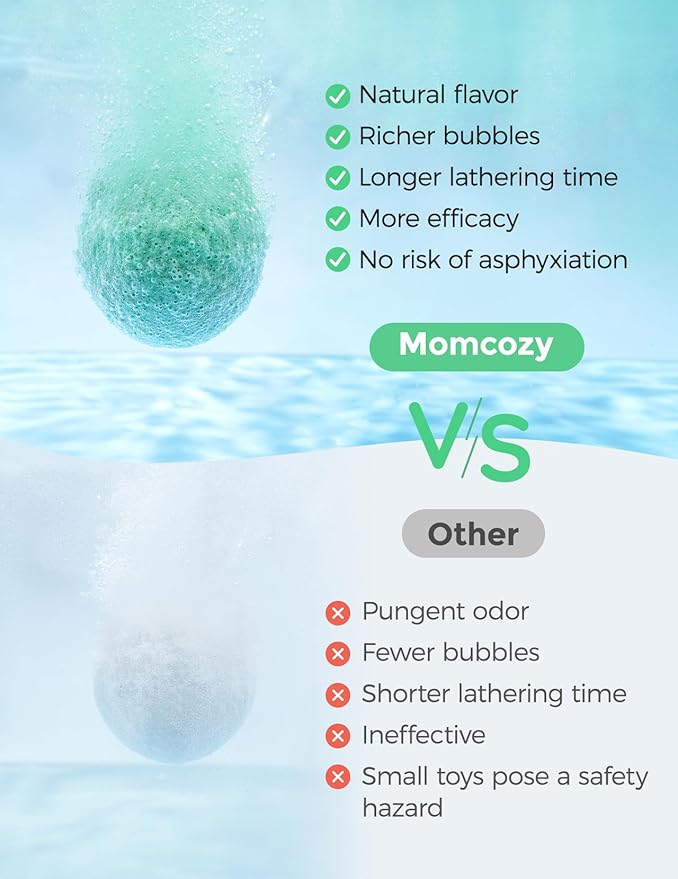 Momcozy Natural&Organic Essential Oil Bath Bombs,14 Pcs Bubble Bath Fizzy Balls with Cute Frog Animal Shapes,Bath Bombs Gift Set for Kids Girls Boys Toddler,Ideal Gift for Easter Egg,Bath Bomb Kit