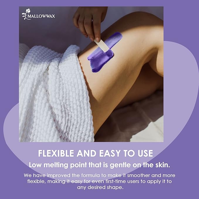 Hard Wax Beads, Wax Beans for Hair Removal, Natural Lavender, Stripless, Coarse Body Hair Specific - Ideal for Bikini, Brazilian, Legs, Underarms, Chest, 16 Ounce