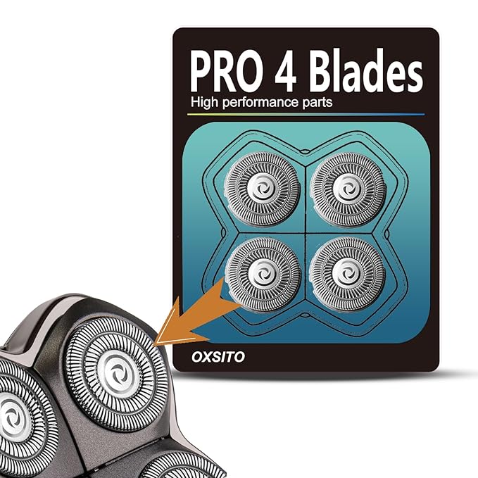 8Pack Pro 4 Head Replacement Blades for Pitbulls Bald Head Razors Gold PRO, Silver PRO, Platinum PRO… Series, Precision Replacement Blades for Head, Face, and Body Grooming.