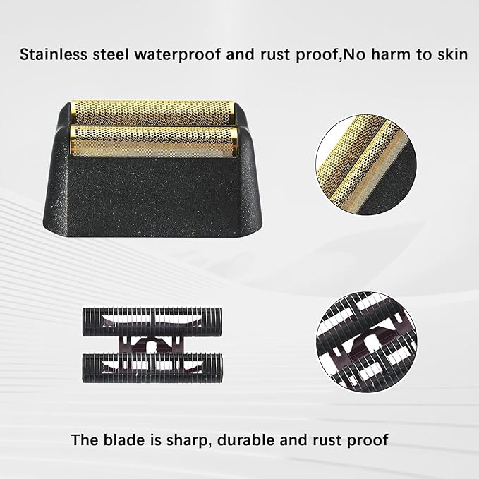 Replacement Heads for Men, 5 Star Series Finale Razor Replacement Foil and Bar Assembly Compatible with wahl Foil 7031-100,7043-100 Shave Replacement Head, 4 Packs (Black)