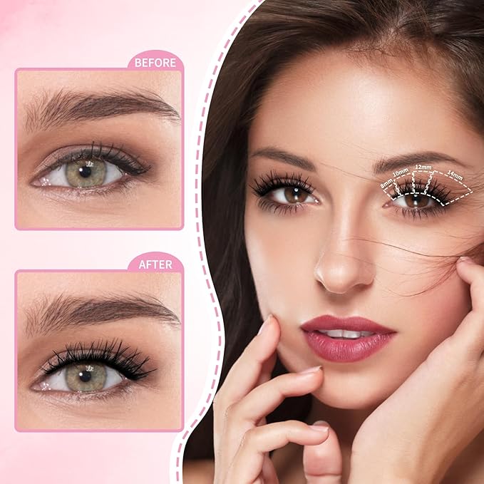 Venus Lash Clusters Kit Short 8-14mm 120PCS D Curl Natural Cluster Lashes Kit Wispy Eyelash Clusters Kit DIY Eyelash Extension kit with Lash Bond and Seal,Remover and Tweezers Thin Invisible Lash Band