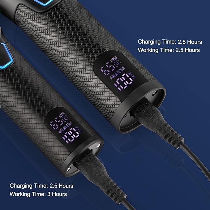 Suttik Professional Hair Clipper and Trimmer Set, Barber Clippers Set for Men Professional Kit, Beard Trimmer Haircut Kit, Cordless Clippers for Hair Cutting,Black