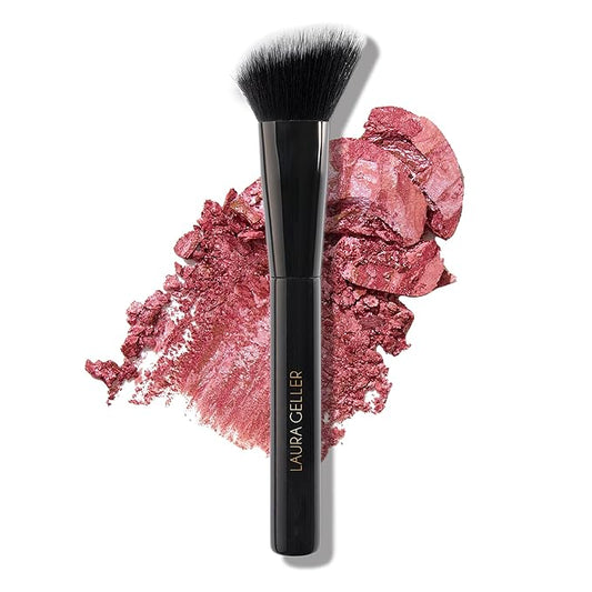 LAURA GELLER NEW YORK Angled Blush Brush with Black Wooden Handle & Dense Bristles for Makeup Application