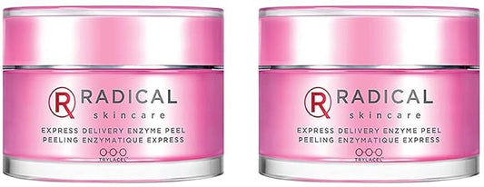 Radical Skincare Express Delivery Facial Enzyme Peel Mask Cleanser Exfoliator - Reveal Smooth, Supple, Polished Skin In Minutes | Paraben & Cruelty Free | Clinically Proven Results (1.7 oz, 2 Pack)