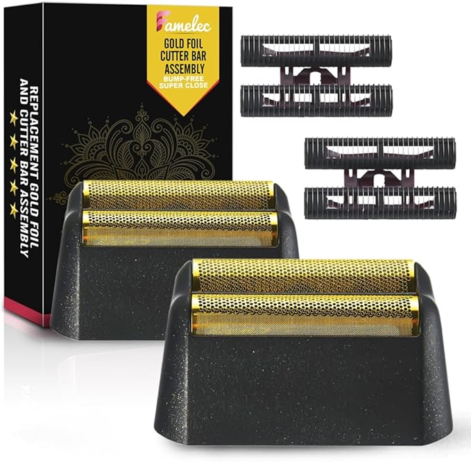 Black Razor Blades 5 Star Series for Wahl Foil Shaver Replacement Head Model 7031-100, 7043-100, Foil & Cutter Bar Assembly Compatible with Wahl Finale Replacement Foil, Head Shavers for Men