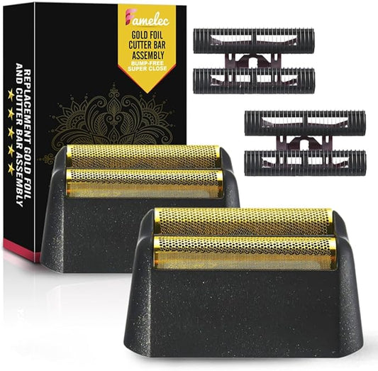 Black Razor Blades 5 Star Series for Wahl Foil Shaver Replacement Head Model 7031-100, 7043-100, Foil & Cutter Bar Assembly Compatible with Wahl Finale Replacement Foil, Head Shavers for Men