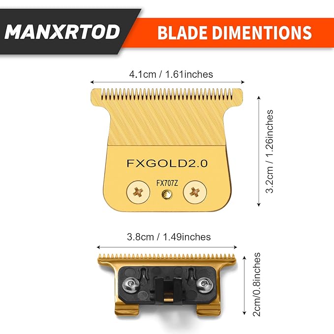 FXGOLD 2.0 Replacement Blade for All FX787 & FX726 Trimmers, Ultra Precise DLC Replacement Blades Compatible with BaByli*s* Trimmer Blades, FX707Z Gold
