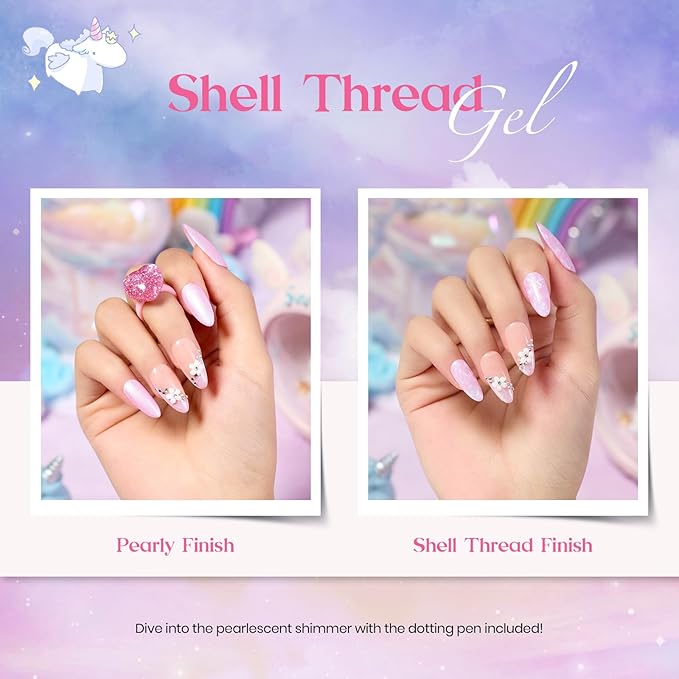 Beetles 24Pcs Gel Nail Polish Set, Pink Purple Pearl Pastel Blue Shimmer Chameleon Green Colors 2025 Spring Gel Polish Kit, 3Pcs Base Top Coat and Double-ended Brush Soak off UV