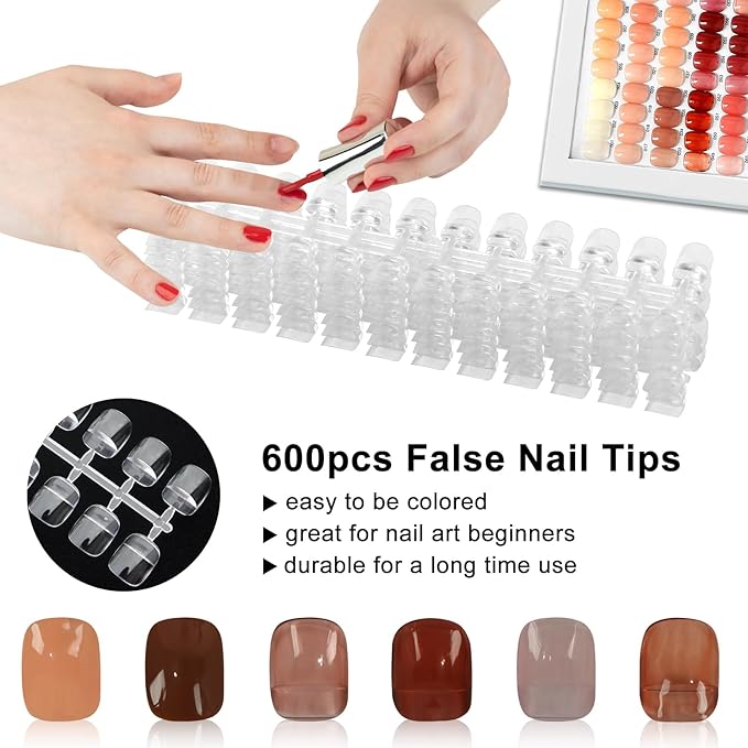 480 Nail Colors Book,Professional Nail Polish Chart Book with 600 Practice Tips & 1-500 Number Labels, Pre-Numbered Slots,Perfect for Salons and Home Use(Starry Sky)