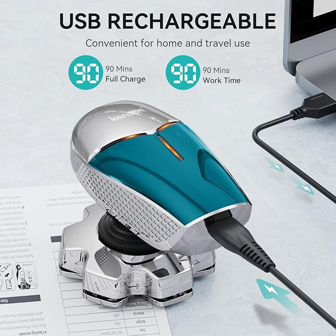 7D Head Shaver kensen 2024 Upgrade Head Shavers for Bald Men, Detachable Electric Razor with Beard Nose Hair Trimmer, Waterproof Wet/Dry Mens Grooming Kit, LED Display, USB Rechargeable, Gift Trave