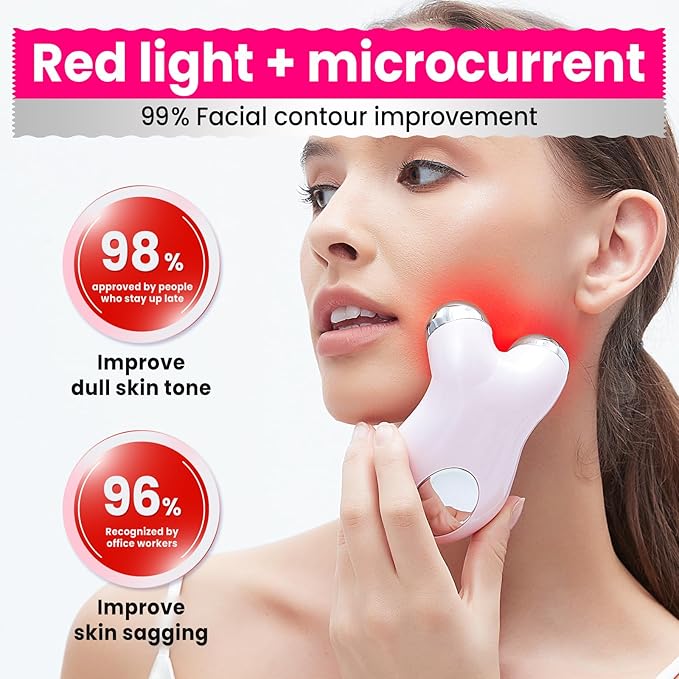 Microcurrent Facial Device,Latest Red Light Technology,Enhances The Ability to Lift The Face and Tighten The Skin,Facial Wrinkle Equipment,Smart Photon Micro-Current Device,Model:EP-300.