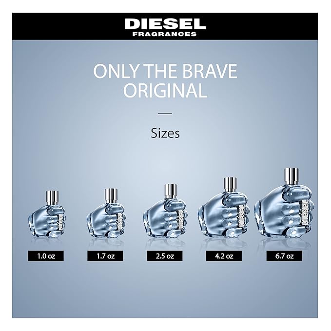 Diesel ONLY THE BRAVE Men's set, 4.2 oz Eau de Toilette, 3.4 oz Shower Gel, 1.7 oz Shower Gel
