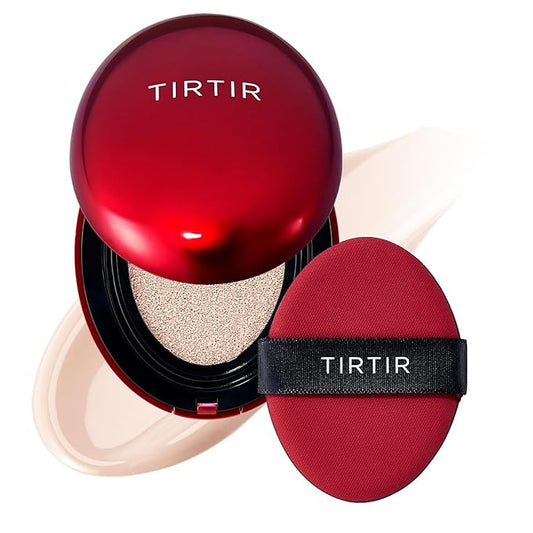 TIRTIR Mask Fit Red Cushion Foundation | Full coverage, Weightless, Skin fit, Satin Glow Finish, Korean Makeup Cushion Foundation (#13C Fair, 0.63 Fl Oz)