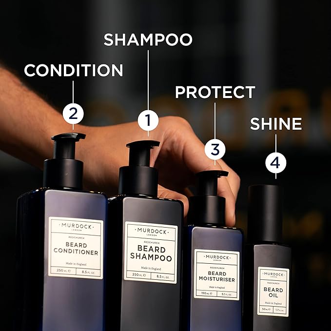 Murdock London Beard Shampoo with Natural Oils - Sulphate Free Shampoo Protects and Soothes Skin & Hair - 8.5 oz