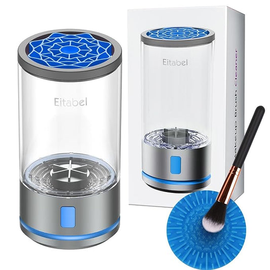 Electric Makeup Brush Cleaner Machine - Ultra Fast Rechargable Make Up Brush Washer and Dryer - Automatic Cosmetic Brush Cleanser Tool Clean for Beauty Women, Girls Gift