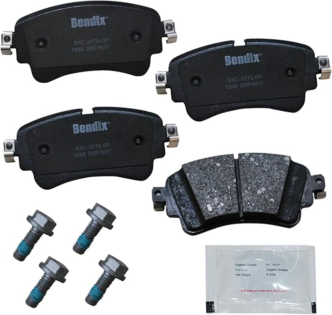 Bendix Priority1 CFC1898 Ceramic Rear Brake Pads for Select Models Audi A4, A4 allroad, Quattro, A5, A5 Sportback, A6 A7 Q5, Q5 PHEV, Q7, RS5, RS5 S4, S5, S5 SQ5