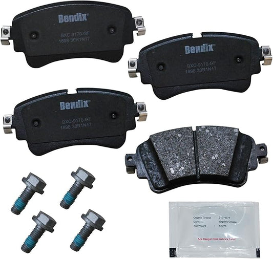 Bendix Priority1 CFC1898 Ceramic Rear Brake Pads for Select Models Audi A4, A4 allroad, Quattro, A5, A5 Sportback, A6 A7 Q5, Q5 PHEV, Q7, RS5, RS5 S4, S5, S5 SQ5