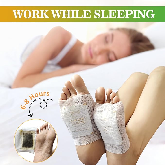 62 Pads Turmeric & Ginger Foot Pads, Pure Natural, Bigger Adhesive, Breathable Sheet Foot Pad with Wormwood, Bamboo Vinegar for Men & Women