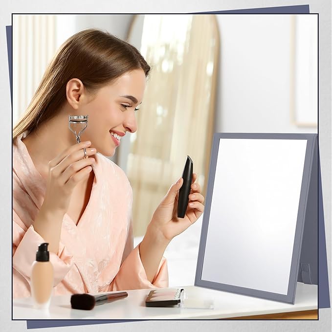 Travel Hanging Mirror 33.5 x 13.4 Inch Dance Bag Mirror Backstage Foldable Hanging Christmas for Gifts Dance Bag Dancers Artists Aestheticians Home Spa Events(Grey)