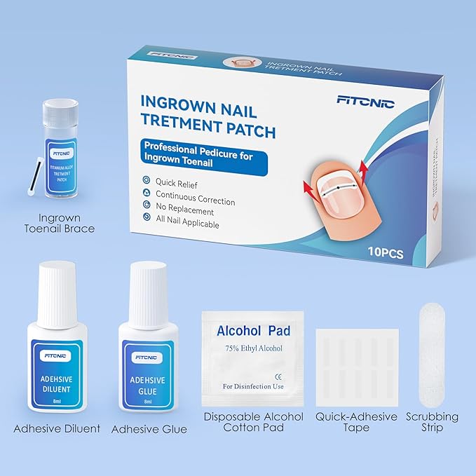 Titanium Alloy Ingrown Toenail Treatment, Ingrown Toenail Removal Kit Specially Designed for Curved Nail Repair and Ingrown Toenail Corrector Kit