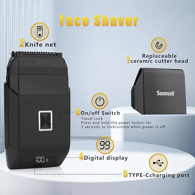 Manscape Beard Trimmer for Men, Groin & Body Hair Trimmer, Electric Shaver, Nose & Ear Hair Clippers, 4 in 1 Men's Grooming Kit, Waterproof Wet/Dry Groomer with Travel Case, LED Display