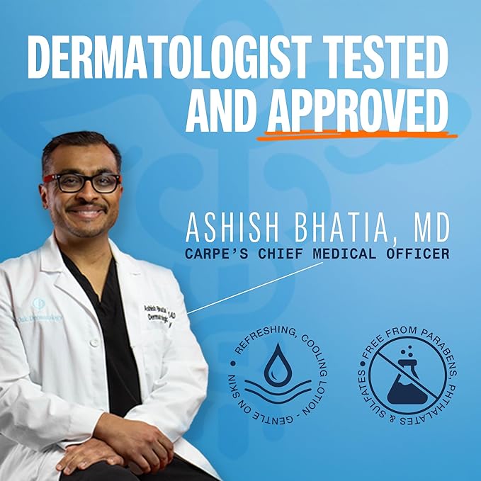 Carpe Sweat Absorbing Hand Lotion (Pack of 2), A dermatologist-recommended, non-irritating, smooth lotion that helps stop hand sweat, great for hyperhidrosis or excessive sweat (Original Eucalyptus)