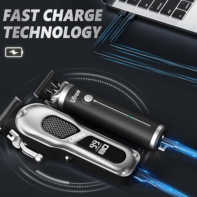 Ufree Hair Clippers for Men, Professional Clippers and Trimmers Set, Cordless Clippers for Hair Cutting, Beard Trimmer, Barber Clippers, Rechargeable Electric Shaver, Gifts for Men