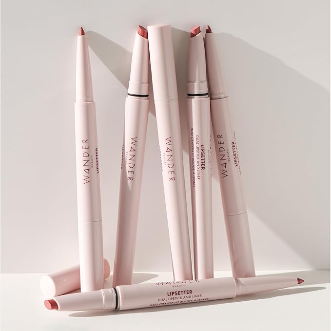 Wander Beauty Lipsetter Dual Cream Lipstick + Lip Liner - Ticket to Tawny - Ultra-Smooth, Hydrating Lipstick and Brown Nude Lip Liner with a Soft Matte Finish - Made with Squalane & Peptides (1 Count)