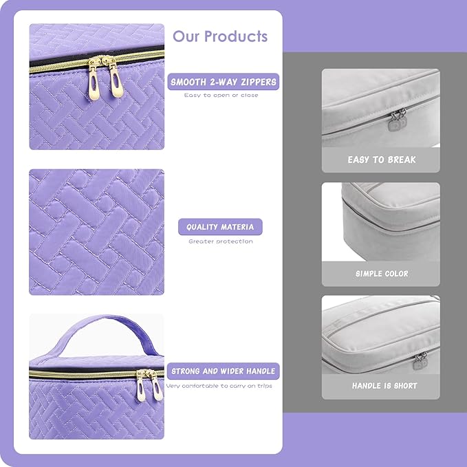 Nail Polish Carrying Case Bag-Holds 30 Bottles, Double-Layer Nail Polish Storage and Nail Dryer Case