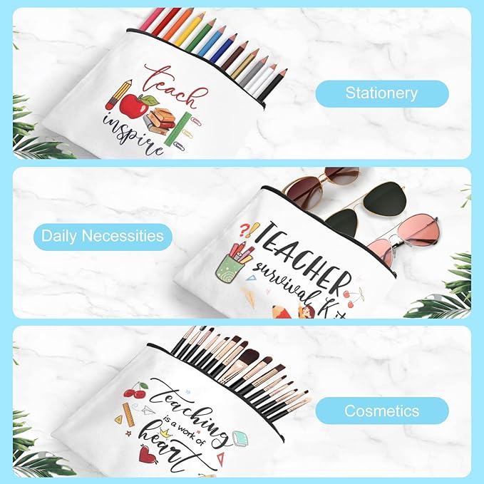 UAREHIBY 12 PCS Teacher Appreciation Gifts in Bulk,20 OZ Wine Tumbler Thank You Gifts for Women Men,Teacher Appreciation Week Gift with Keychain,Best End of Year Gift with Cosmetic Bag