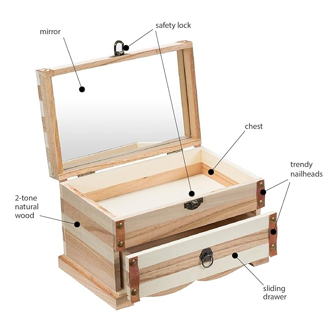 French Vanilla Bath Set Essential Bath and Body Basket: 2 Vanilla Bath Bombs, Body Lotion, Body Spray, Bath Salts, etc in a Wooden Jewelry Box Mother’s Day Gift for Mom