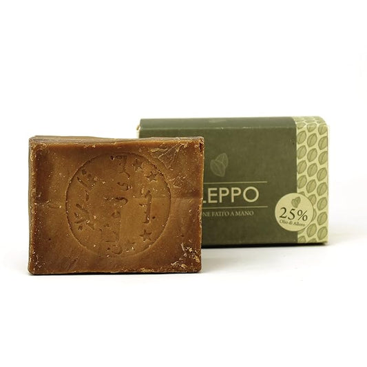 LYNPHA VITALE Aleppo Soap Bar with Olive Oil and 25% of Laurel Oil – Handmade Soap for Sensitive Skins, Original Recipe - 100% Natural and Biodegradable - 1x7,05 oz