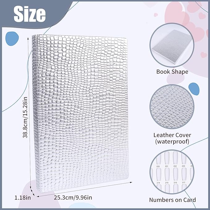 308 Colors Nail Swatches Book with 480 Nail Tips Nail Colors Book Professional Nail Display Chart Nail Gel Polish Practice Display Card Book for Nail Polish UV Gel,Nails Art Design